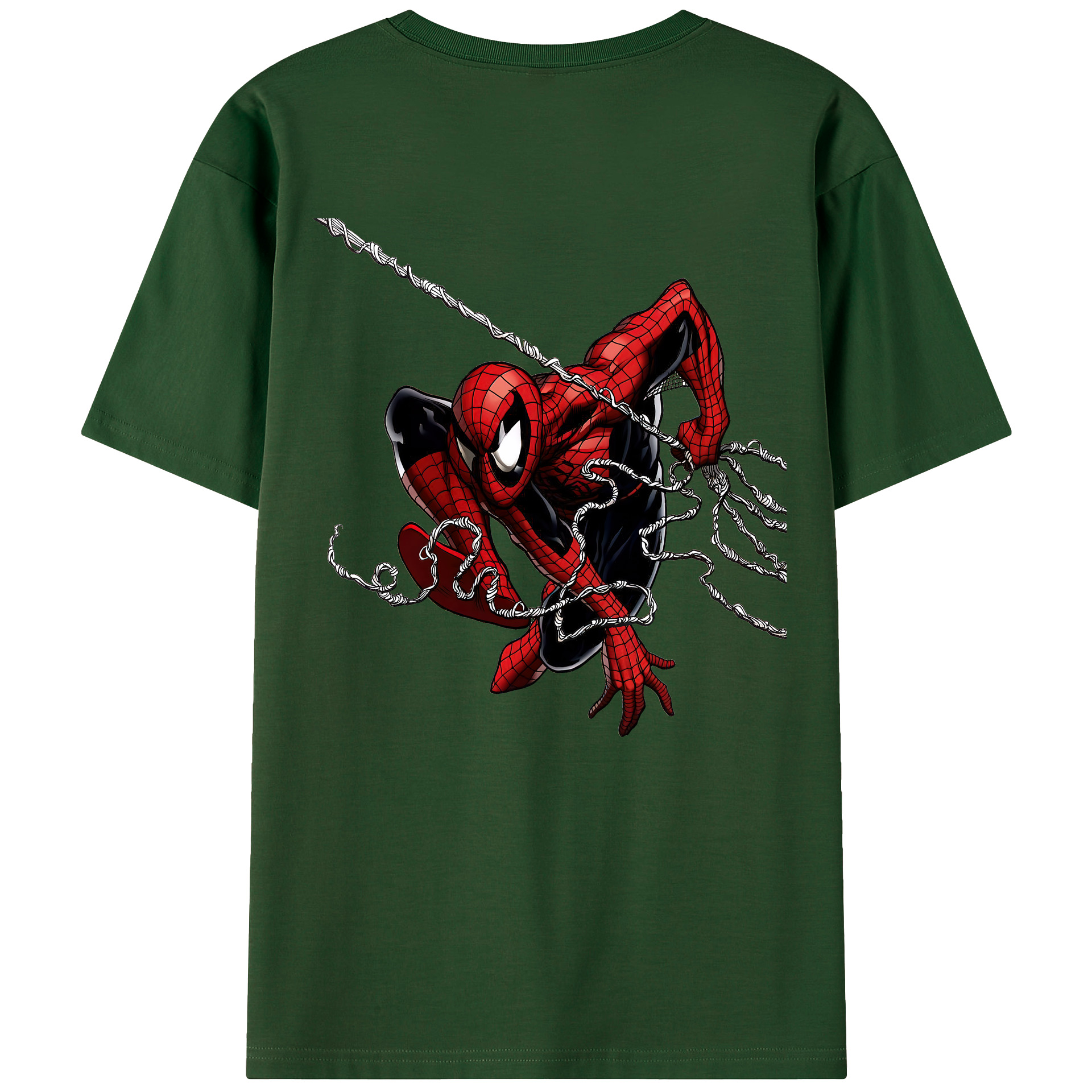 （画像用） Spider Man スパイダーマン 綿100％半袖Tシャツ（背面プリント）